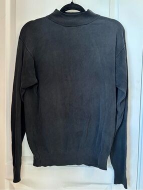 Kevoman 100% Silk Knit Women's Mock Neck Sweater in Black, Size Medium